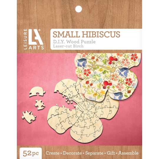 Leisure Arts&#xAE; Small Hibiscus D.I.Y. Wood Puzzle